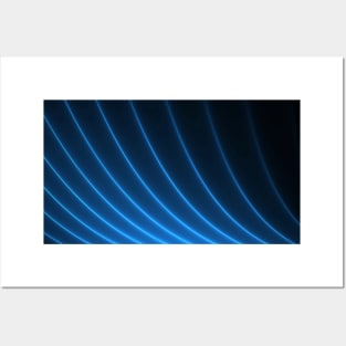 Abstract wave and curved lines illustration background Blue Posters and Art